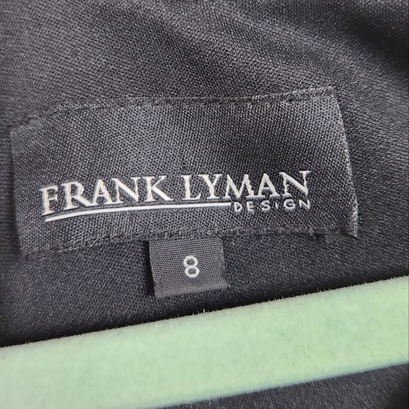 Frank Lyman Black Shutter Bandage V-Neck Cap Sleeve Sheath Dress Stretch Size 8 - Picture 8 of 12